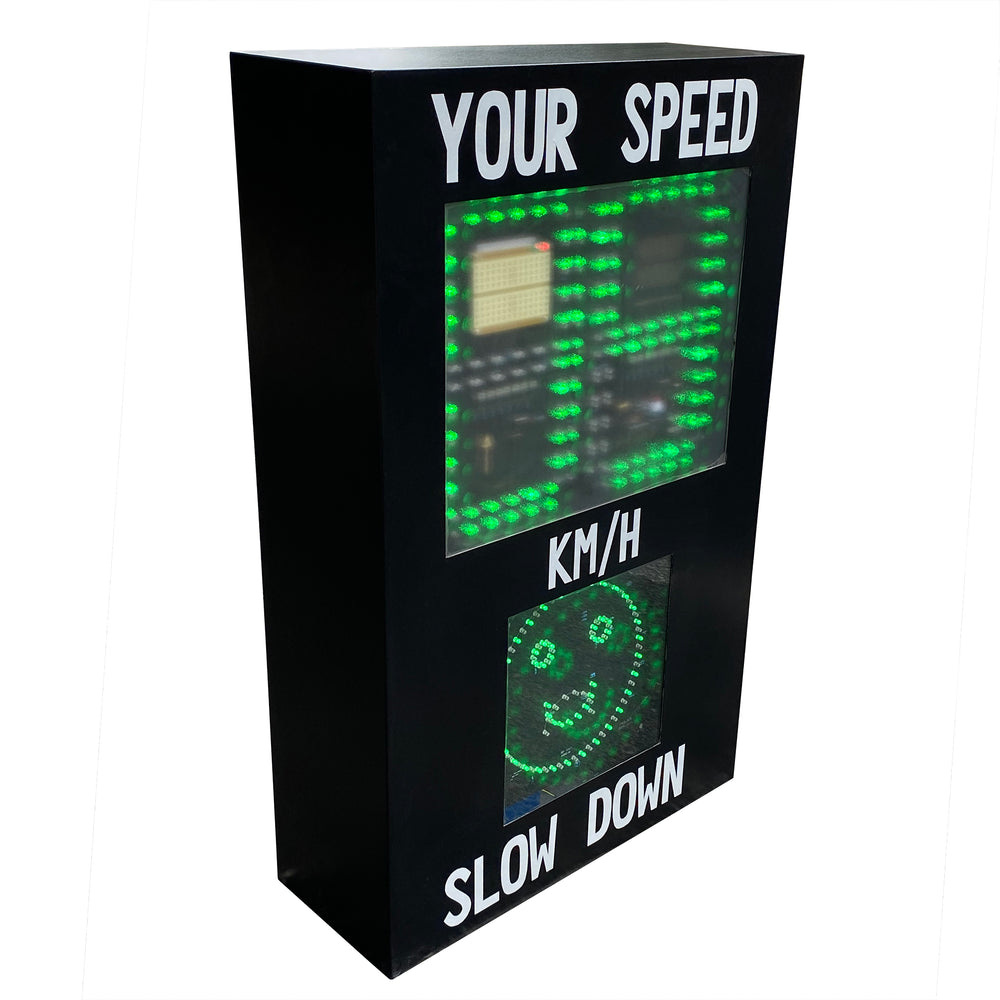 CSP-6H Solar Radar Speed Signs & Sad Face Warning Sign